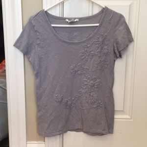 Gray Tee with flower design